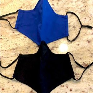 Royal blue and black face masks